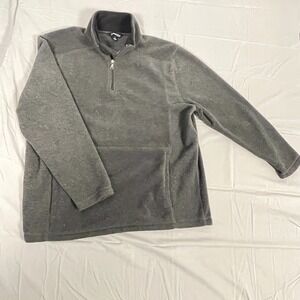 St John's Bay Sweatshirt Mens Large Gray Cozy Gym Training Quarter Zip Mock Neck